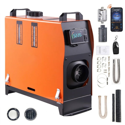 8 KW Diesel Air Heater, Bluetooth App Control All-in-one Diesel Heater with Automatic Altitude Adjustment, Remote Control and LCD, Portable Parking Heater for RV Trailer Camper Van Boat